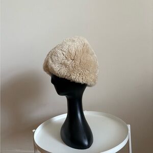 Vintage real shearling fur hat